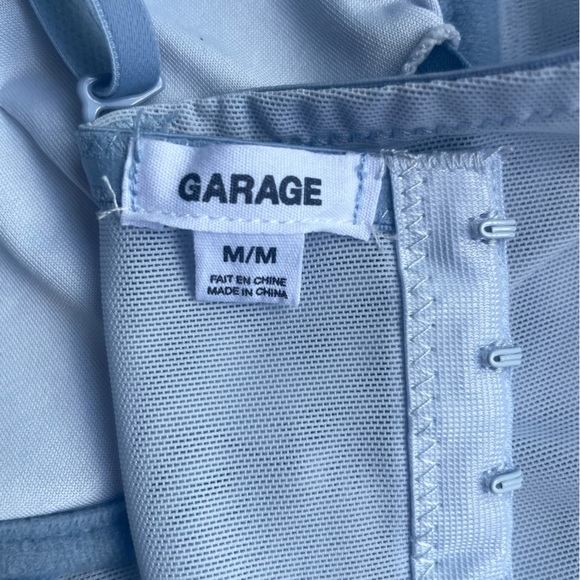 garage lace mesh bustier corset top in serenity blue - Picture 3 of 3